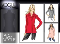 8597 VOGUE EASY CLOSE FITTING PULLOVER STRETCH KNIT  RAGLAN TOPS PATTERN 14-22 UNCUT